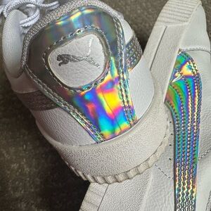 Puma White Sneakers with Holographic Accents • SOFT FOAM+